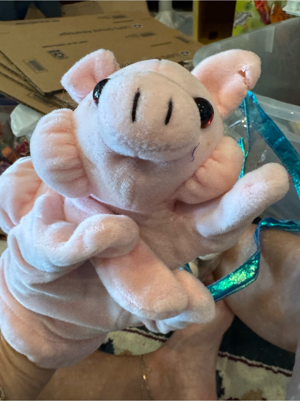 Plush Pink Pig Hand Puppet - Soft Interactive